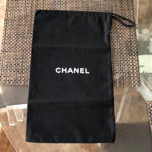 Chanel Black Drawstring Dust Bag with Logo